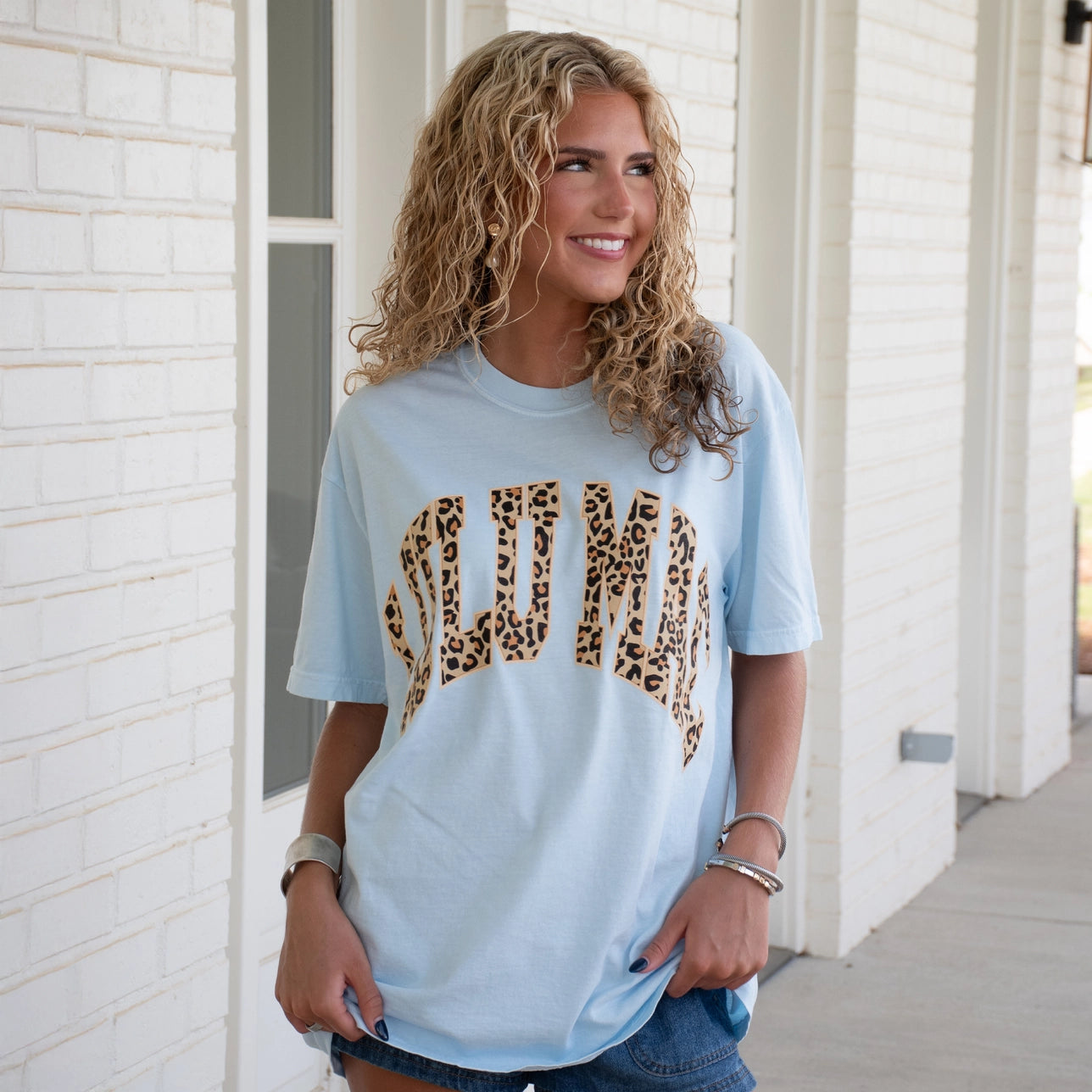 Lulu Mac Blue and Leopard Tee