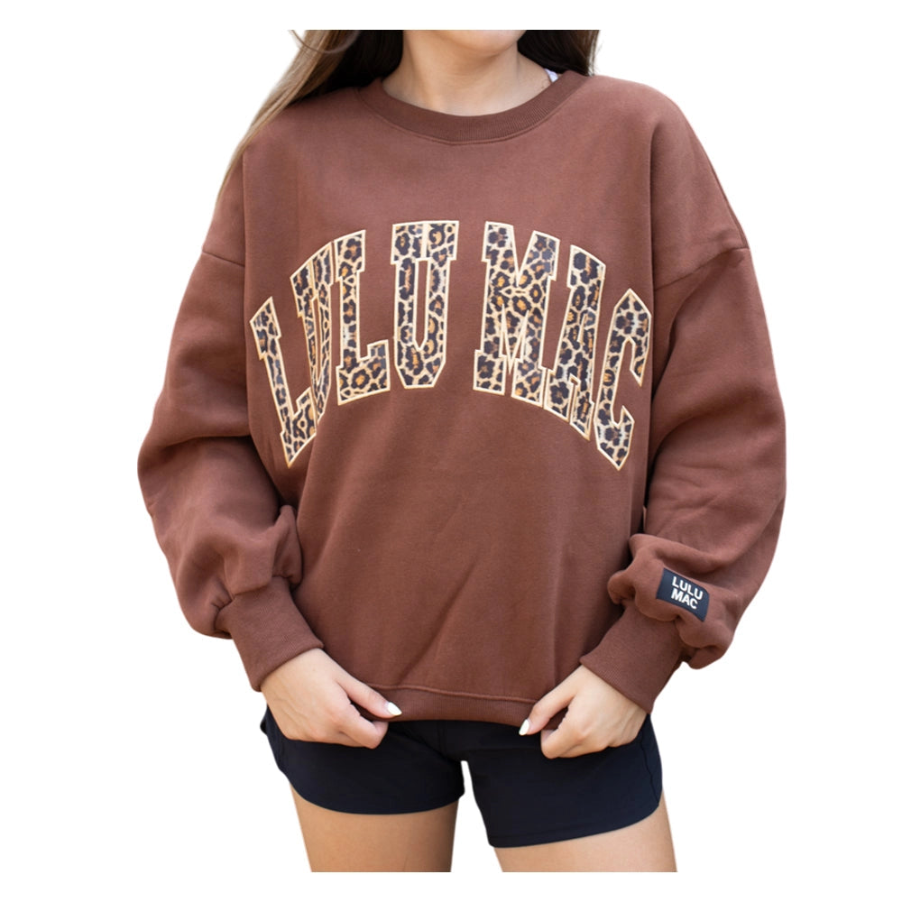 Lulu Mac Brown Sweatshirt with Leopard