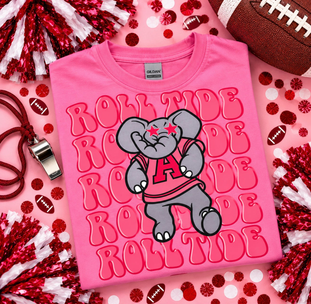 Pink Alabama Football Tee