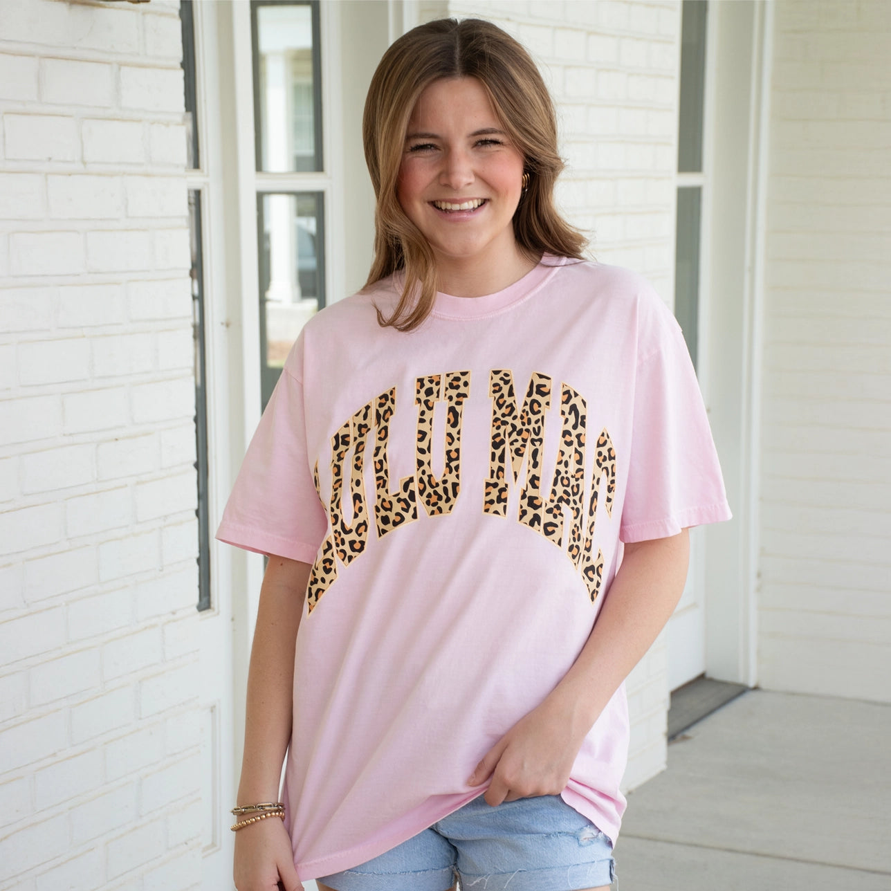 Lulu Mac Tee Pink and Leopard