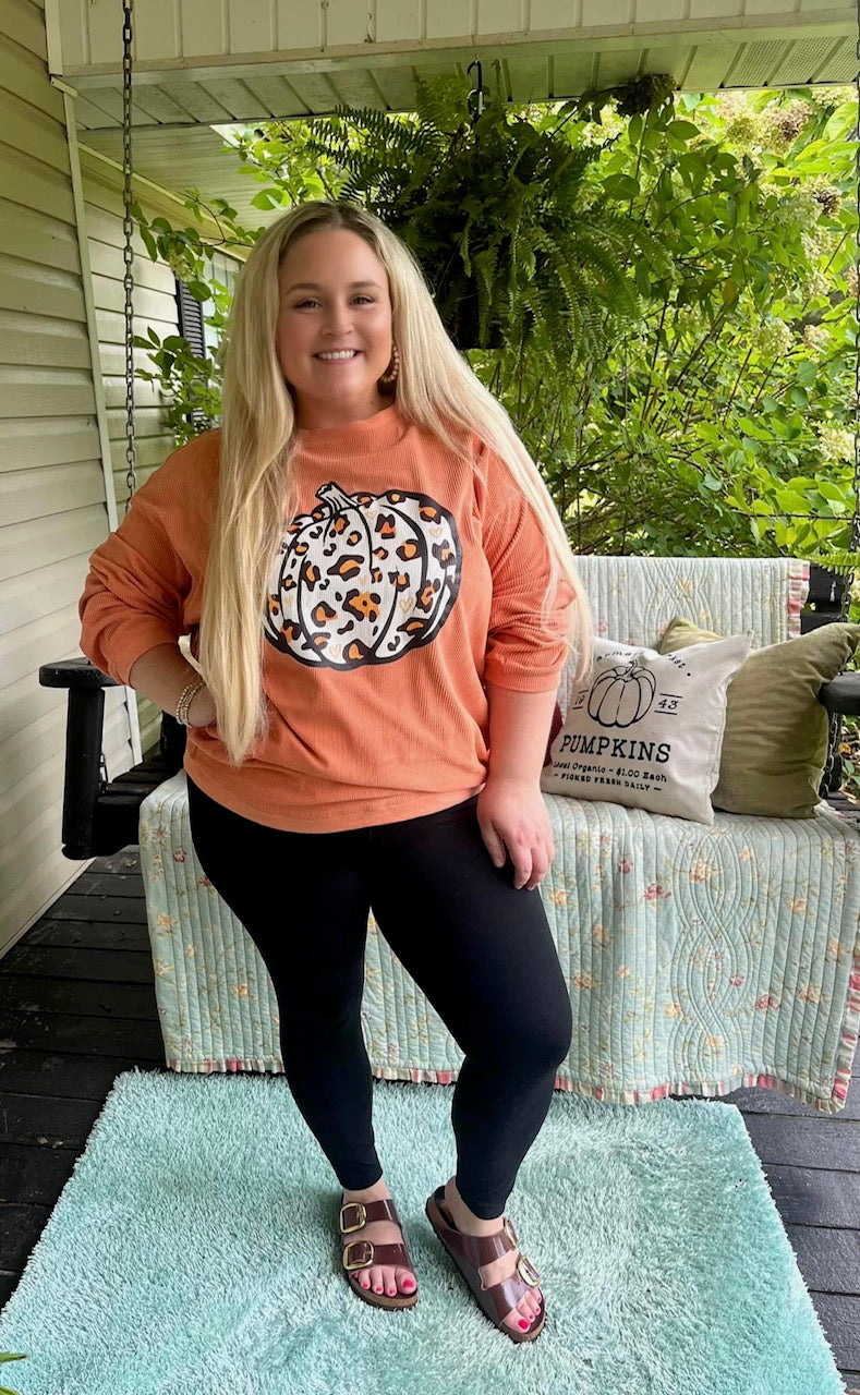 Wild About Fall Leopard Pumpkin Sweatshirt