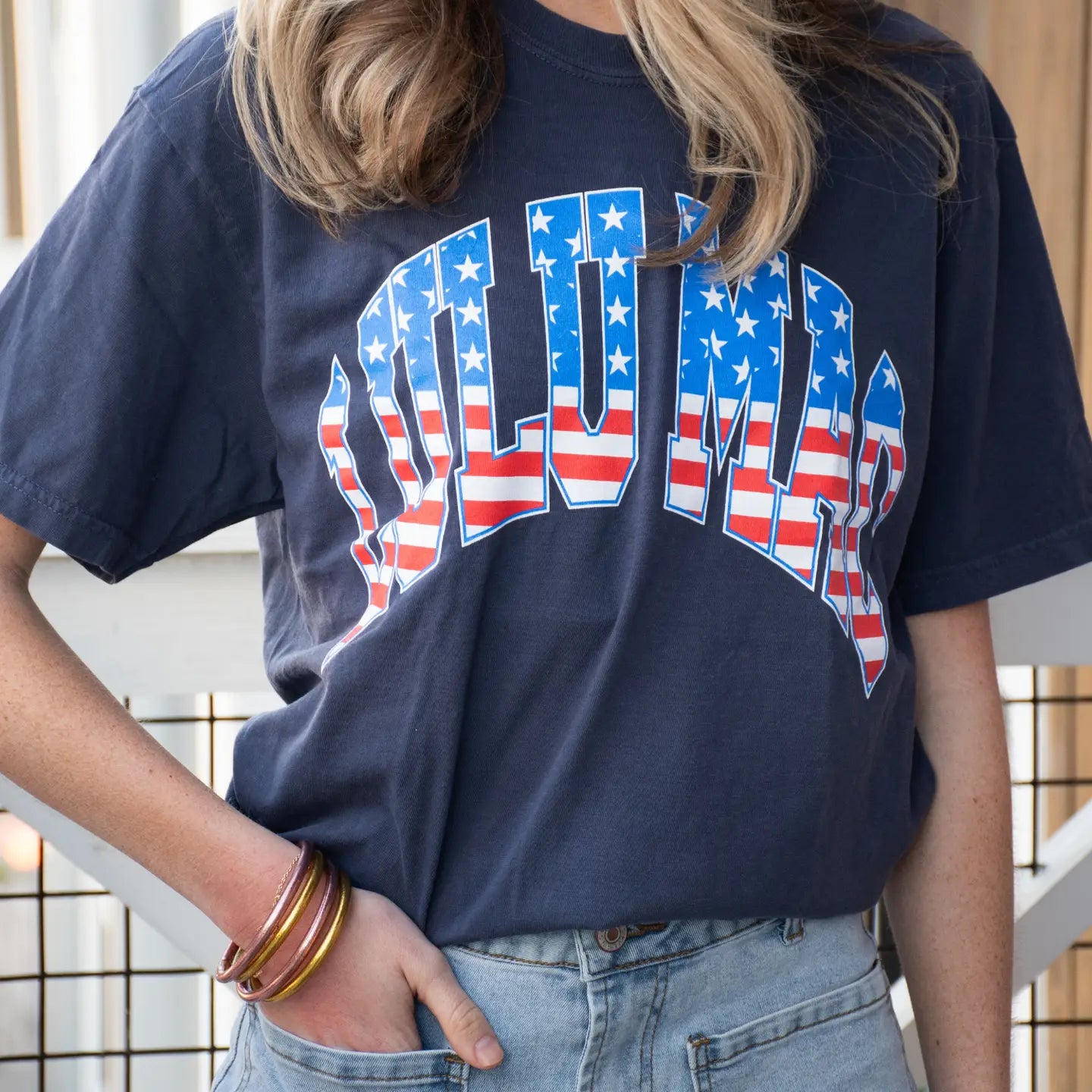 Stars & Stripes Adult Navy Comfort Colors Tee