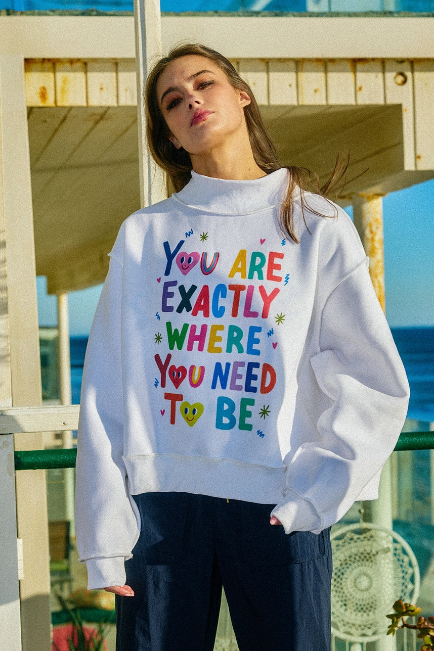 BUCKETLIST Mock Neck Reversible Sweatshirt