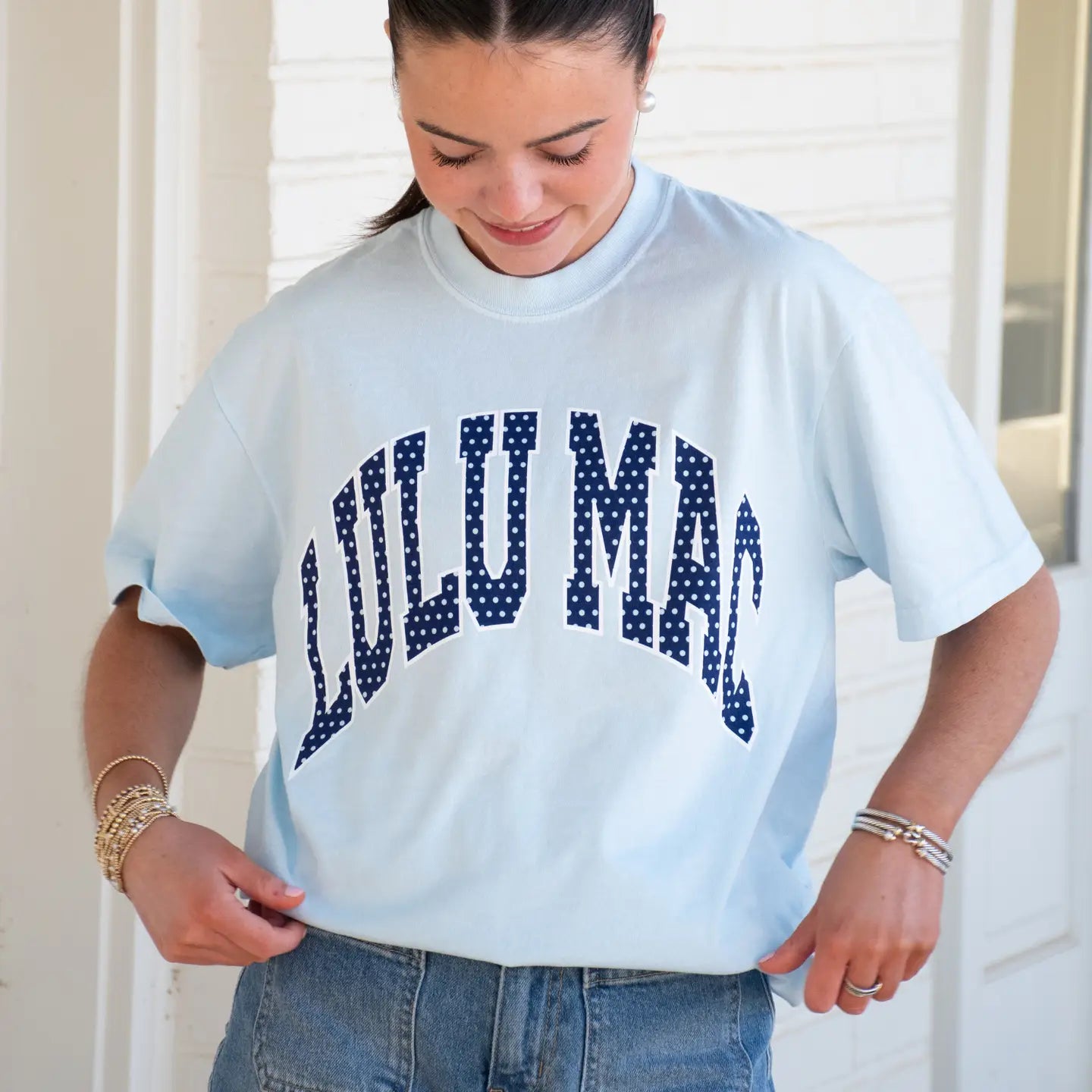 Polka Dot Adult Chambray Comfort Colors Tee