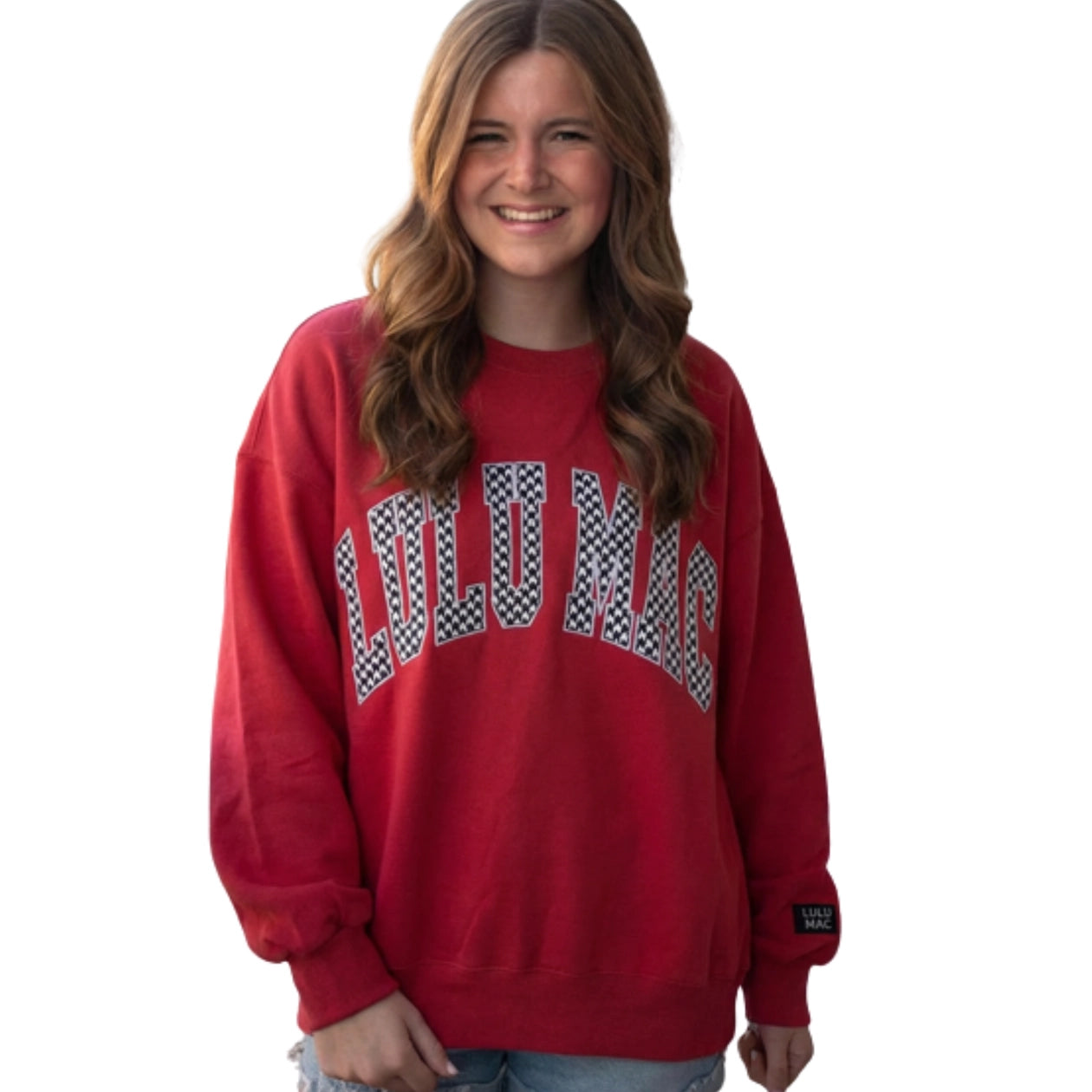 Lulu Mac Crimson and Houndstooth Sweatshirt