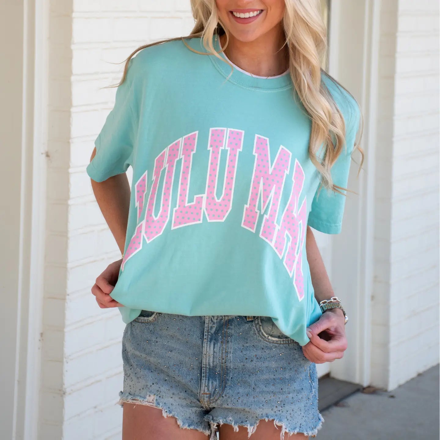 Polka Dot Adult Chalky Mint Comfort Colors Tee