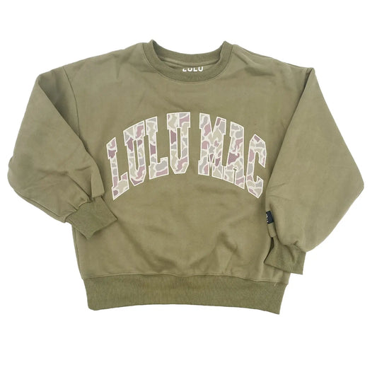 Lulu Mac Sweatshirt - Green with Camo