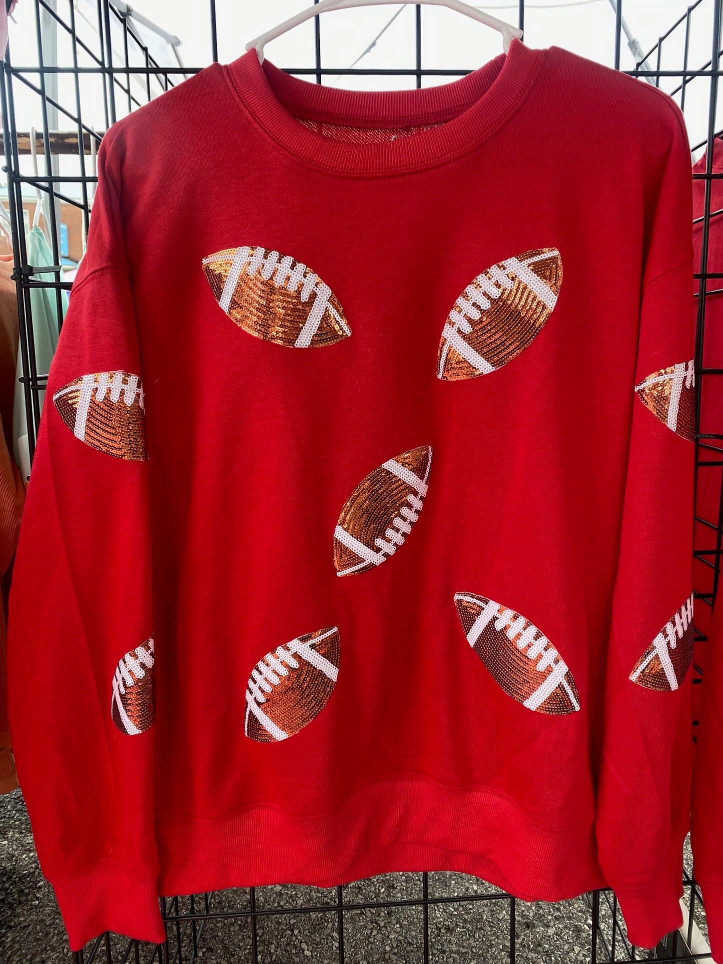 Red Sparkle Game Day Sweatshirt