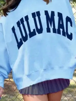 Lulu Mac Sweatshirt- Light Blue and Navy