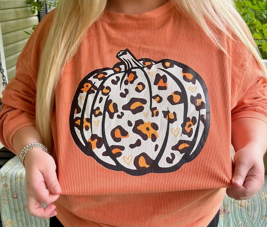 Wild About Fall Leopard Pumpkin Sweatshirt