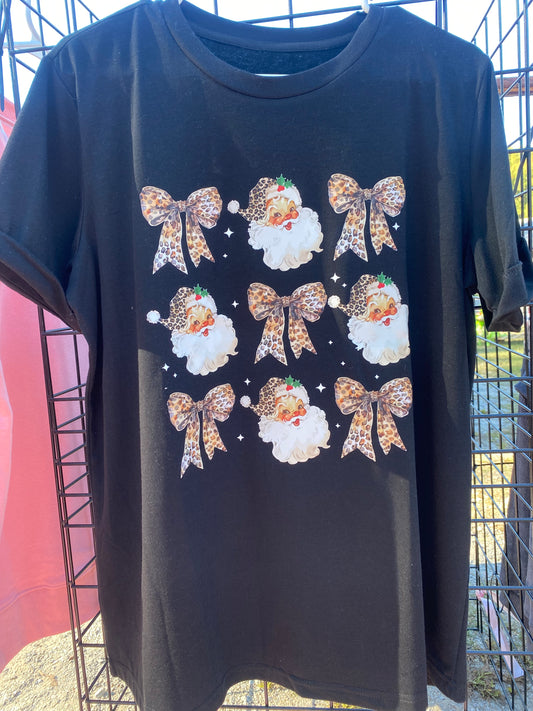 Leopard Santa T-shirt