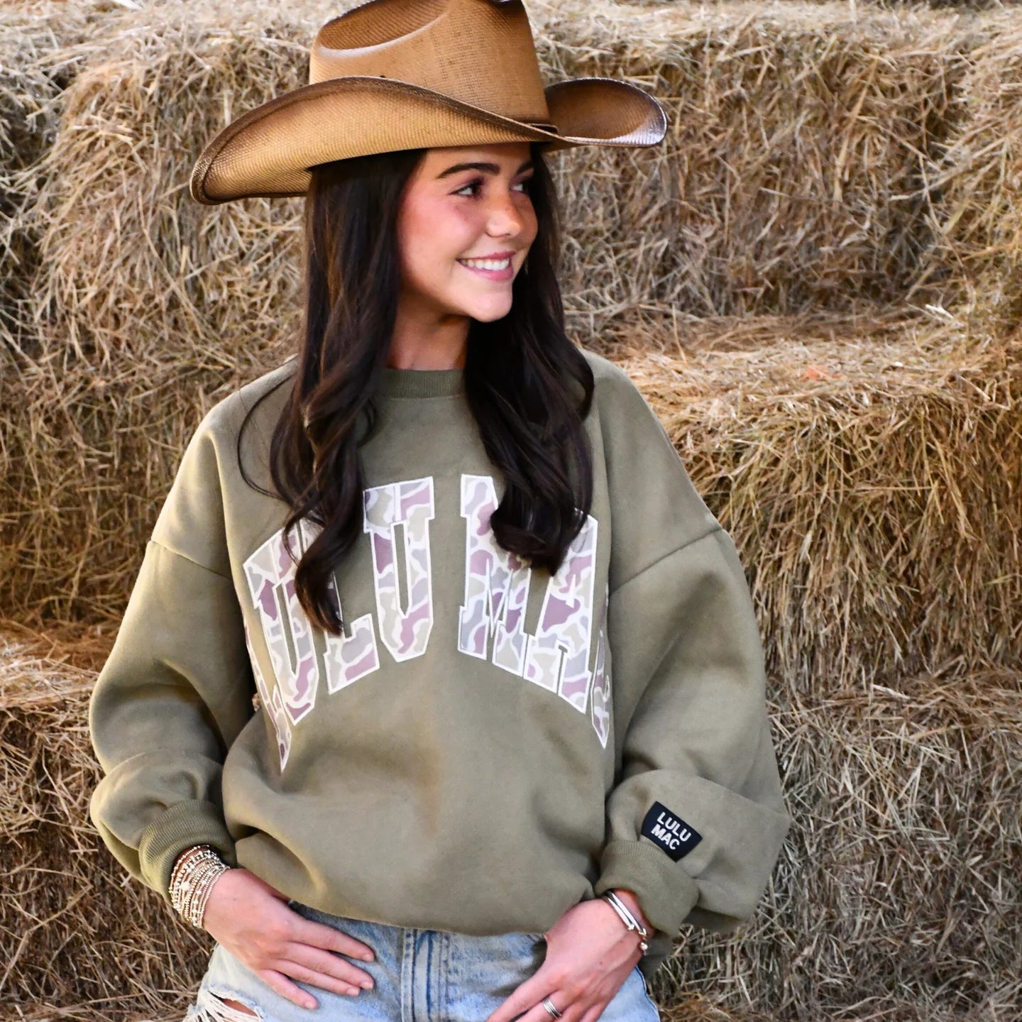 Lulu Mac Sweatshirt - Green with Camo