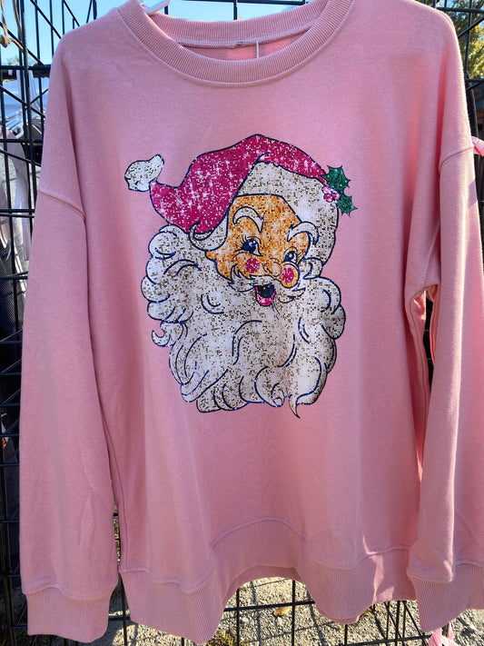 Dreaming of a Pink Christmas Santa Sweatshirt